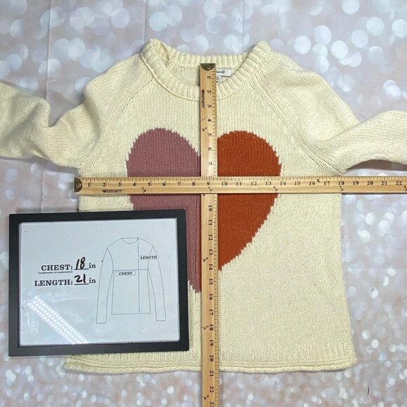 Madewell Heart Keaton Cotton/Poly/Alpaca Pullover Sweater, Women's XS - Picture 5 of 7